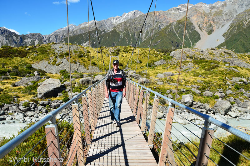 Aoraki Mt. Cook NP - Hooker Valley Track - Hängebrücke